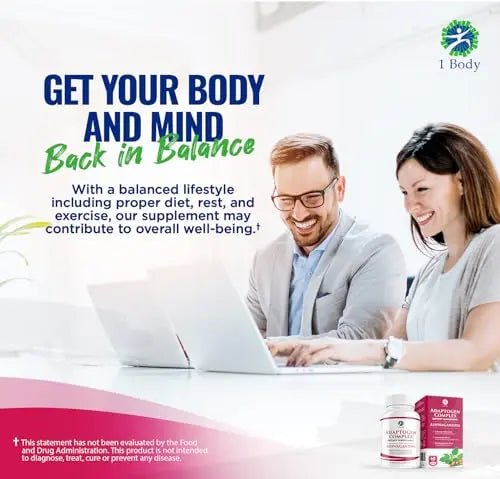 1 Body Adaptogen Complex Supplement with Ashwagandha - TrustMedUSA