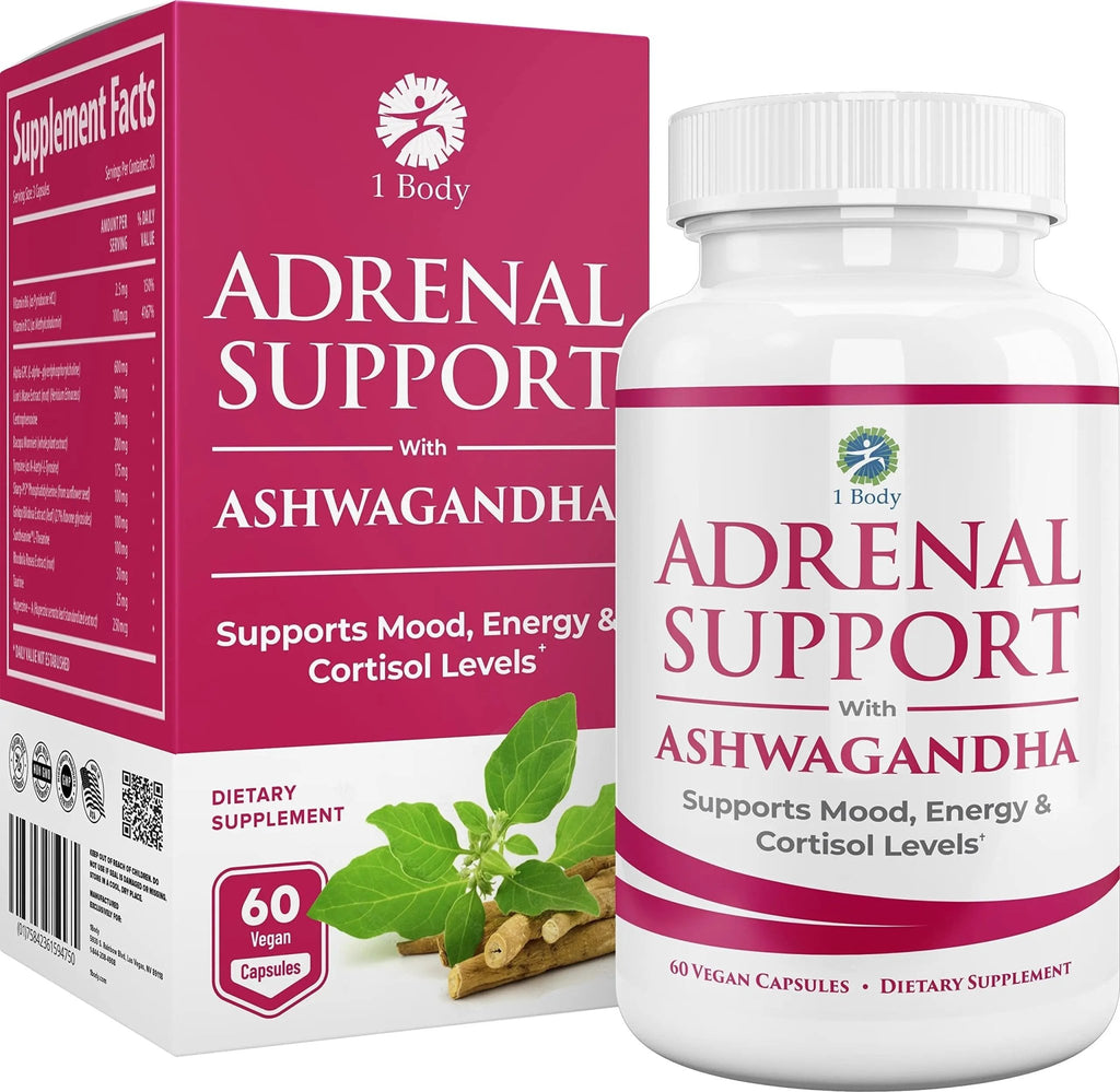 1 Body Adaptogen Complex Supplement with Ashwagandha - 60 Vegan Cap - TrustMedUSA