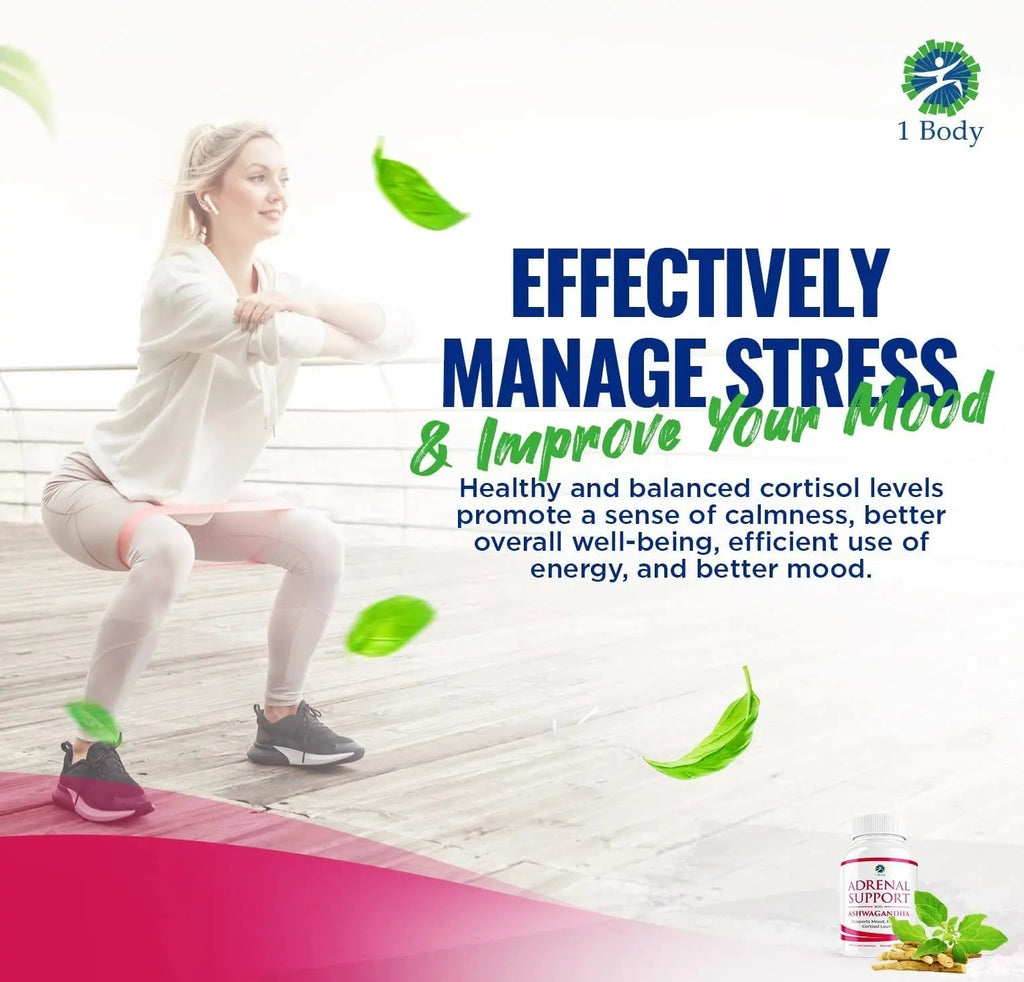 1 Body Adaptogen Complex Supplement with Ashwagandha - 60 Vegan Cap - TrustMedUSA