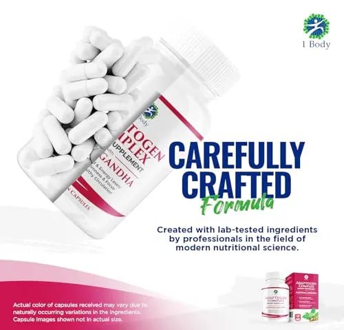 1 Body Adaptogen Complex Supplement with Ashwagandha - TrustMedUSA
