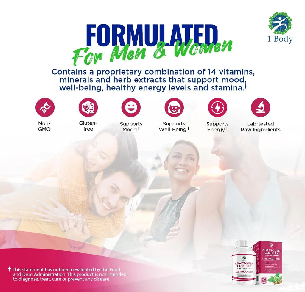 1 Body Adaptogen Complex with Ashwagandha - TrustMedUSA