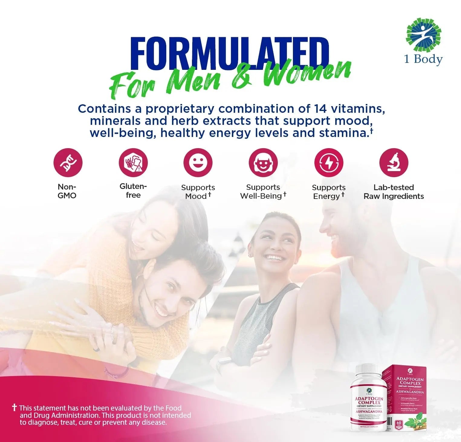 1 Body Adaptogen Complex with Ashwagandha - TrustMedUSA