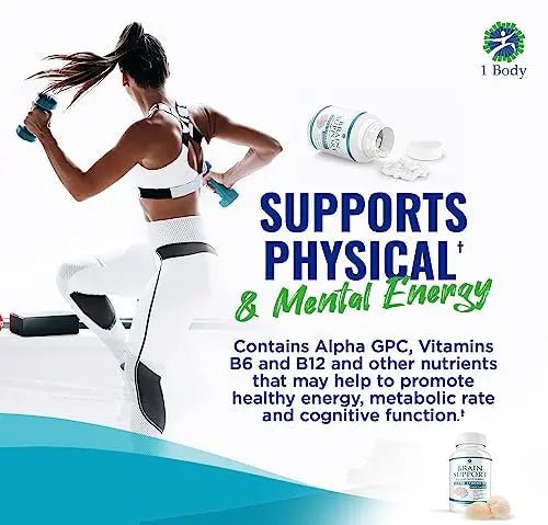1 Body Brain Support: Twin Pack - 90 Capsules Each - Alpha GPC - TrustMedUSA