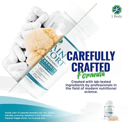 1 Body Brain Support: Twin Pack - 90 Capsules Each - Alpha GPC - TrustMedUSA