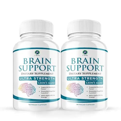 1 Body Brain Support: Twin Pack - 90 Capsules Each - Alpha GPC - TrustMedUSA