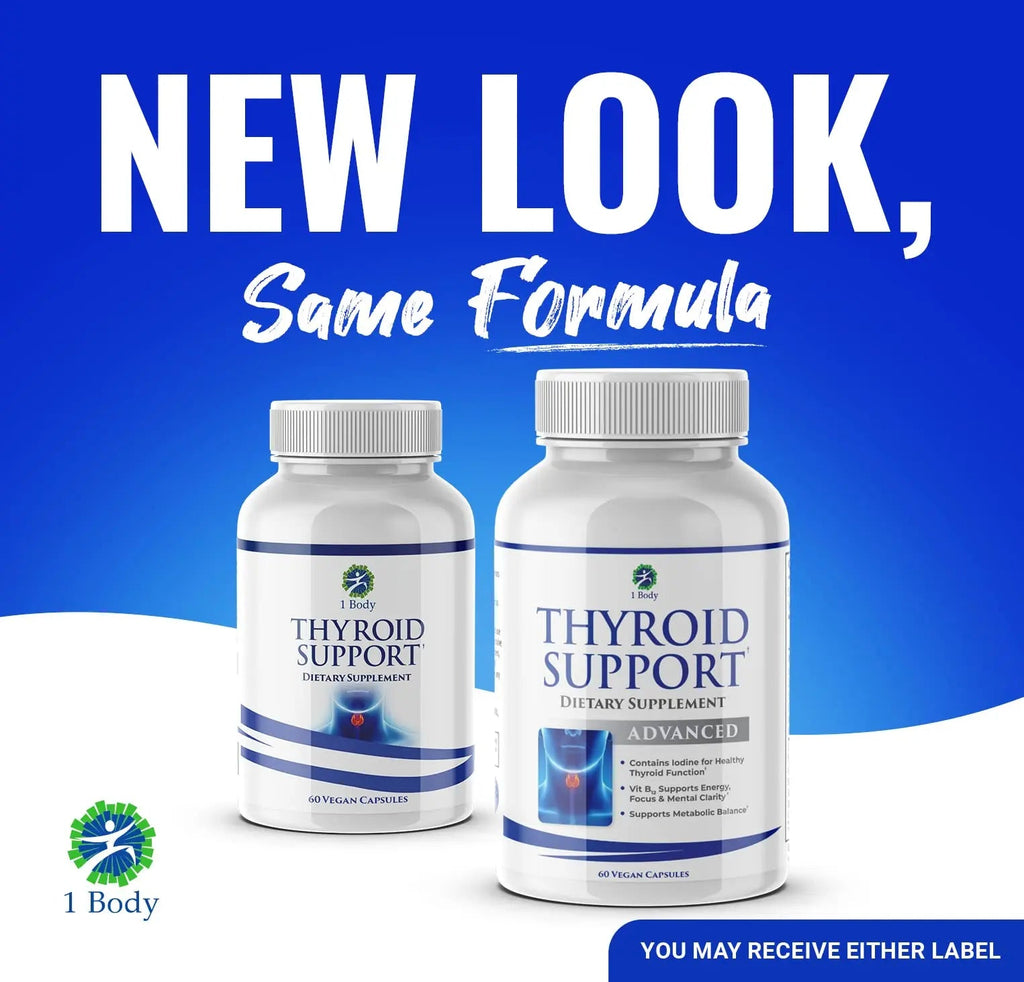 1 Body Thyroid Support Supplement for Women and Men - 2 Pack 60 Days - TrustMedUSA