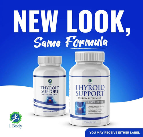 1 Body Thyroid Support Supplement for Women and Men - 2 Pack 60 Days - TrustMedUSA