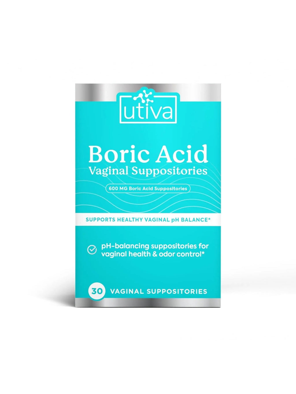 10% Bundle Utiva Boric Acid - 600mg 30-Boric Acid Vaginal Suppositories to Lower pH and Support Vaginal Health + Utiva Suppository Applicators – Hygienic Individually Wrapped 15 Vaginal Applicators - TrustMedUSA