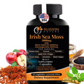 10-in-1 Irish Sea Moss Veggie Caps 3000mg Black Seed Oil Ashwagandha Bladderwrack Burdock Turmeric Apple Cider Vinegar Manuka Honey Dandelion Black Pepper - Made in US(Veggie Caps, Unflavored) - TrustMedUSA