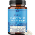 10 in 1 Magnesium Complex Supplement 500MG | Magnesium Citrate, Mag Glycinate, Malate & More | High Absorption Mag Complex with Vitamin B6 | Bone, Muscle & Heart Health Support | Non-GMO | 60 Ct. - TrustMedUSA
