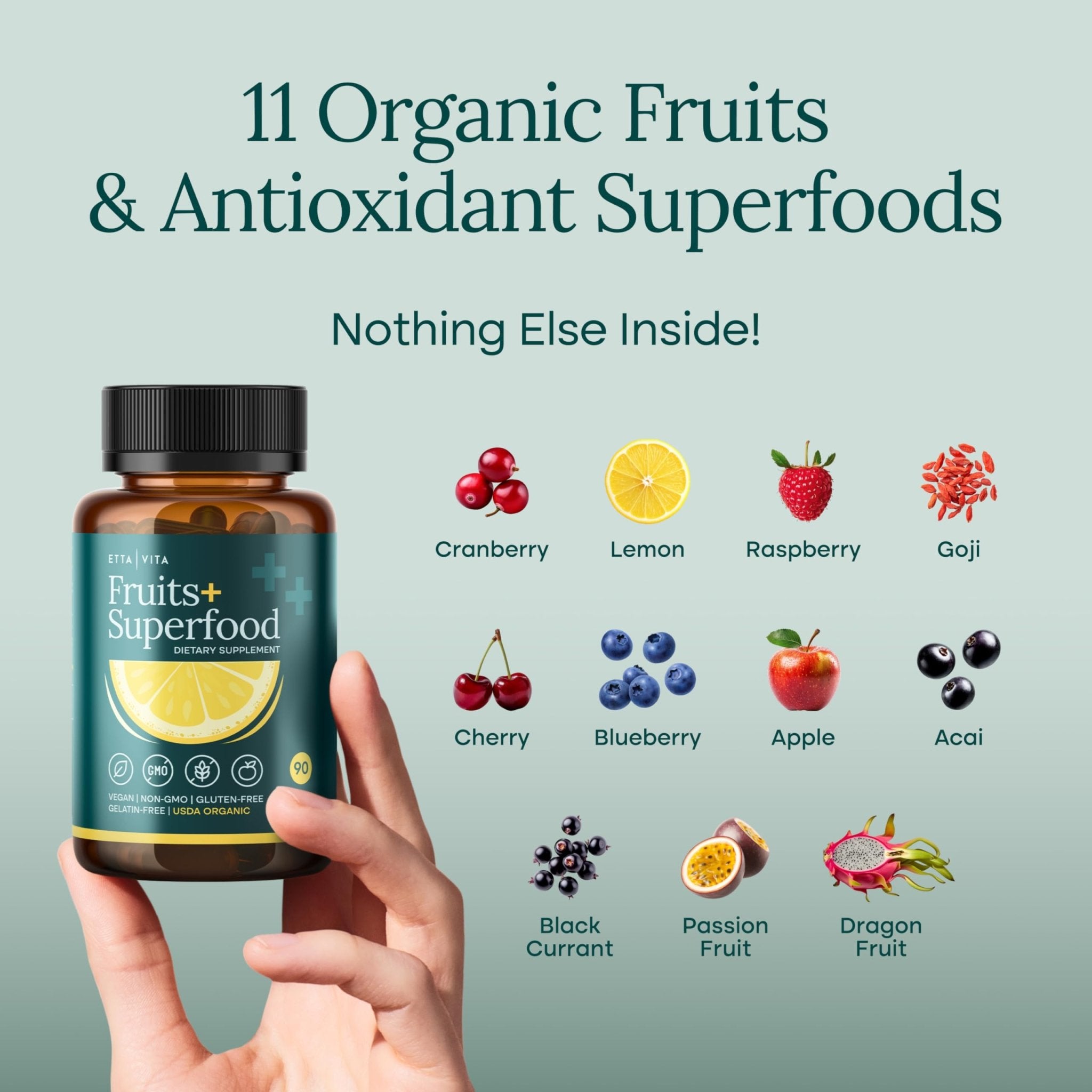 100% Organic Fruits and Veggies Supplement (USDA Organic - Made in USA) 180 Potent Fruits and Vegetable Capsules for Energy Boost & Daily Fruit and Vegetable Vitamins - Vegan, Non-GMO, Gluten-Free - TrustMedUSA