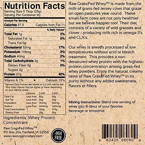 100% Raw Grass Fed Whey - Happy Healthy Cows, COLD PROCESSED Undenatured - TrustMedUSA