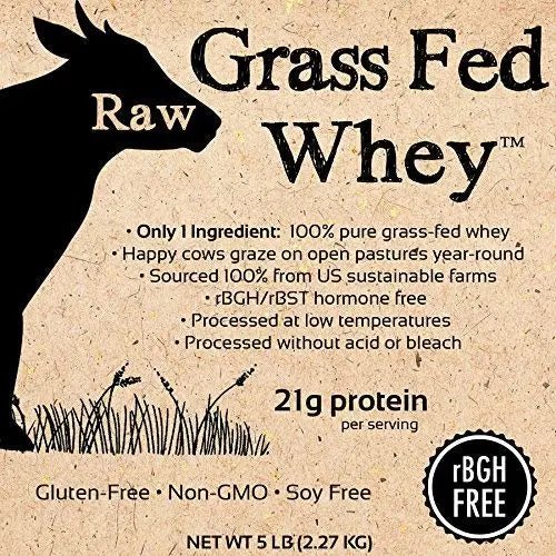 100% Raw Grass Fed Whey - Happy Healthy Cows, COLD PROCESSED Undenatured - TrustMedUSA