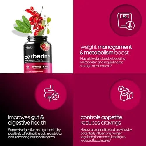 1000mg Berberine Supplement Capsules with Bitter Melon and Banaba Leaf - 30 Servings - TrustMedUSA