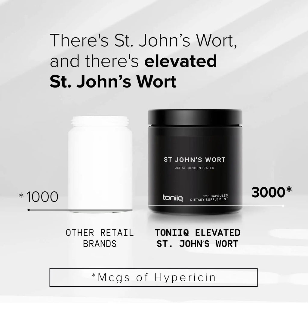 1,000mg Ultra High Strength St. John's Wort Capsules (Non-GMO) - 7X Concentrated - TrustMedUSA