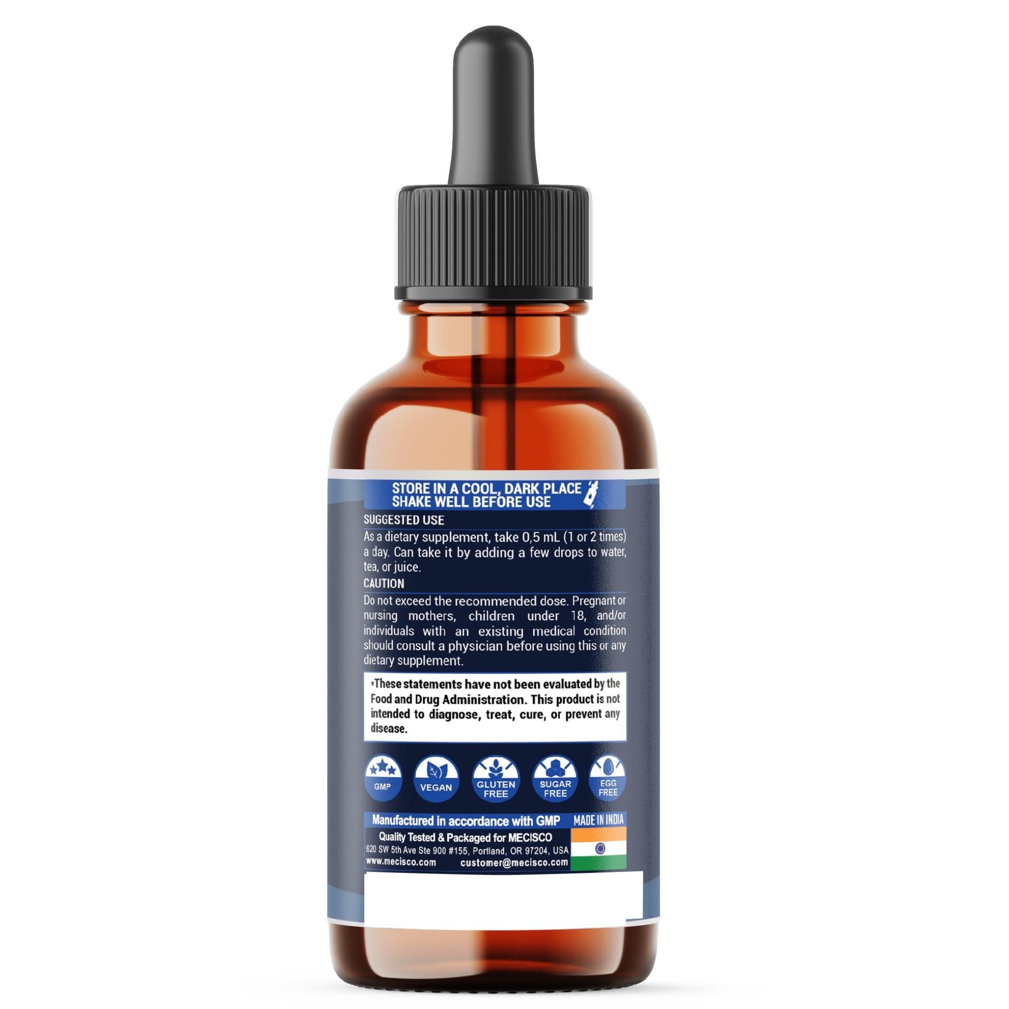 10in1 Lemon Balm Liquid Drops Blend Includes Vitamin D3, Vitamin K2, Lemon Balm, Ginger, Turmeric, Ceylon Cinnamon, Black Pepper, Cayenne Pepper, Berberine, Valerian Root - 1 FL Oz - 2 Month Supply - TrustMedUSA