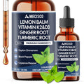 10in1 Lemon Balm Liquid Drops Blend Includes Vitamin D3, Vitamin K2, Lemon Balm, Ginger, Turmeric, Ceylon Cinnamon, Black Pepper, Cayenne Pepper, Berberine, Valerian Root - 1 FL Oz - 2 Month Supply - TrustMedUSA