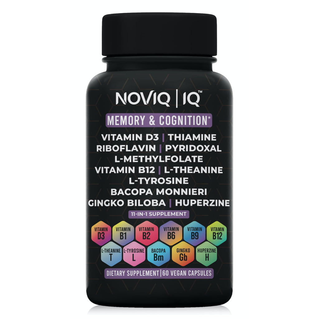 11-in-1 Supplement: Supports Memory & Cognition - 100mg Ginkgo 150mg Bacopa 300mcg Huperzine 200mg L-Theanine 150mg L-Tyrosine & Bioactive B-Complex - TrustMedUSA