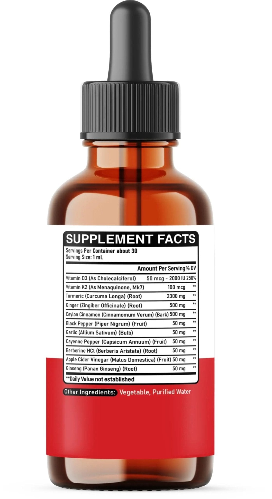 11in1 Liquid Turmeric Supplement – with Ginger, Garlic, Ceylon Cinnamon, Berberine, Ginseng, Apple Cider Vinegar – 1 Fl Oz – 30 Servings - TrustMedUSA
