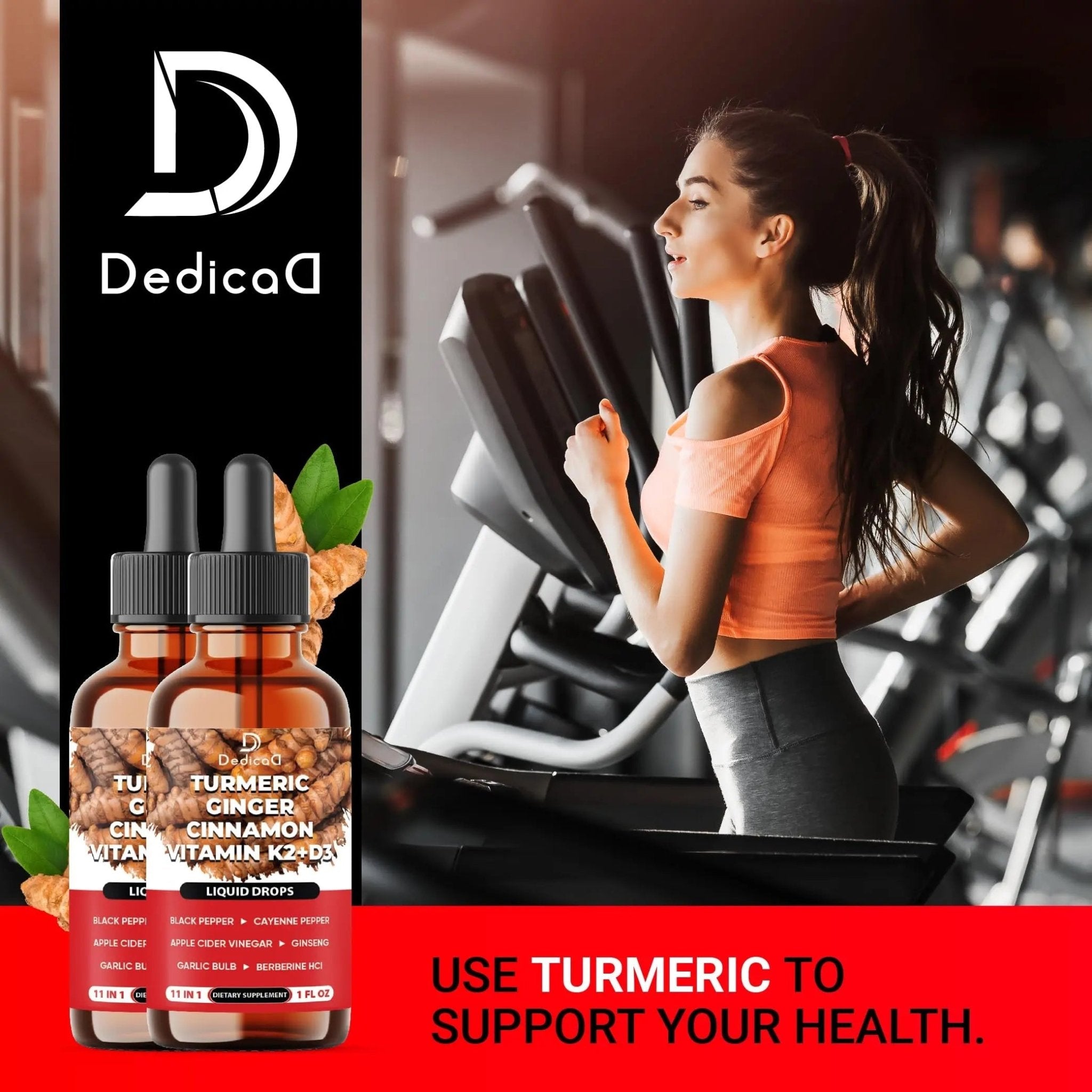 11in1 Turmeric Supplement for Health Heart & Wellness Support – with Ginger, Garlic, Ceylon Cinnamon, Berberine, Ginseng, Apple Cider Vinegar – 30ml Liquid Drops – 60 Servings - TrustMedUSA