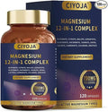 12-in-1 Magnesium Complex for Women Men: Magnesium Glycinate 700mg with Citrate, Malate Taurate Chelated Forms - High Absorption Magnesium Supplement for Relaxation Muscle Heart - 120 Vegan Capsules - TrustMedUSA