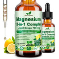 12-in-1 Magnesium Complex Liquid Drops, Chelated Magnesium Citrate Glycinate Taurate Malate Aspartate w. Ashwagandha Theanine D3 & Zinc for Relaxation Sleep Immune Health & Muscle Function丨Women Men. - TrustMedUSA