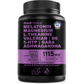 12-in-1 Melatonin Sleep Capsules - Natural Sleep Aids for Adults with Melatonin 5mg and Magnesium Glycinate 500mg, Sleep Aid with Ashwagandha, L Theanine, Valerian Root, GABA, 5-HTP (90ct, Pack of 1) - TrustMedUSA
