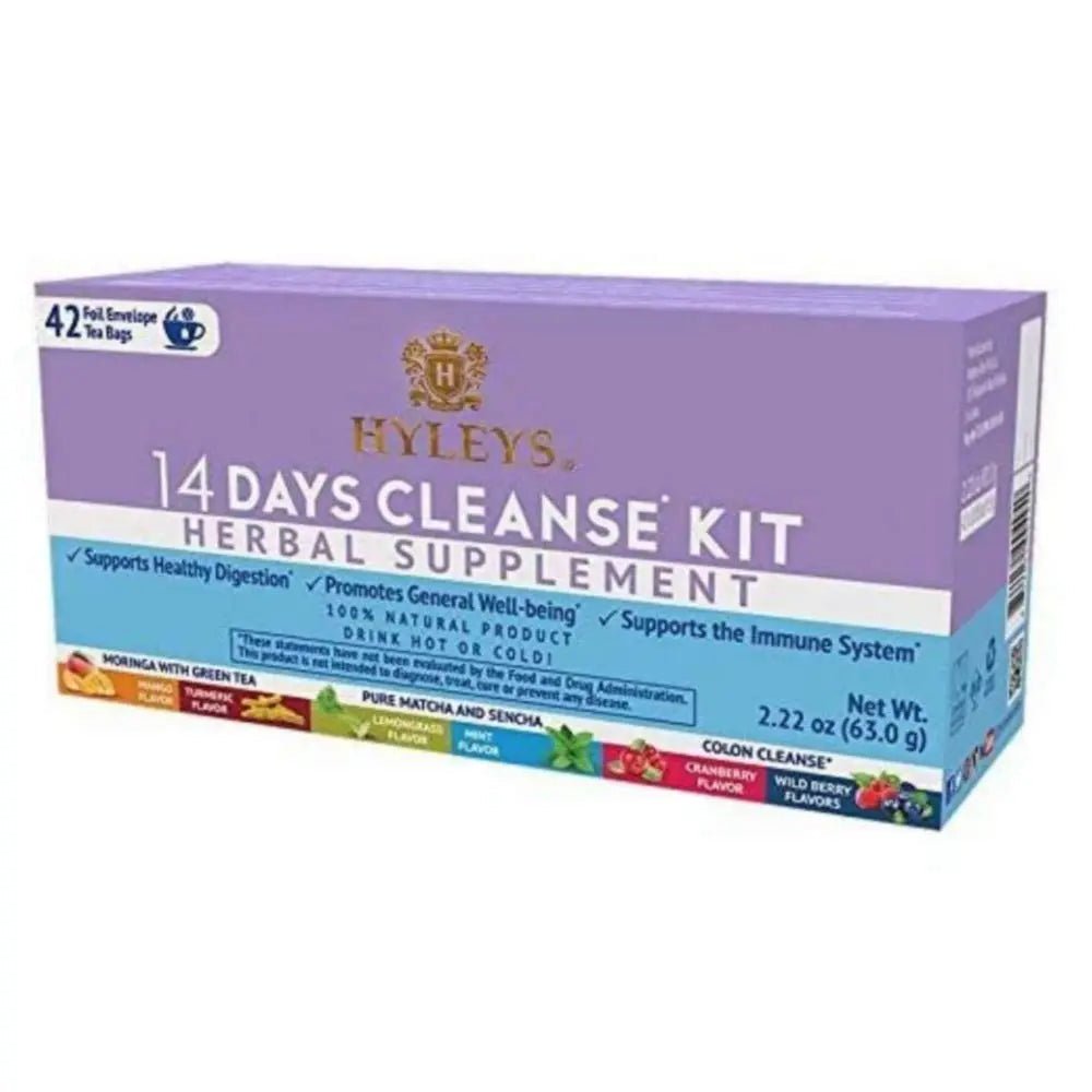 12 Pack of Hyleys Wellness 14 Days Cleanse Kit - 42 Tea Bags (100% Natural, Sugar Free - TrustMedUSA