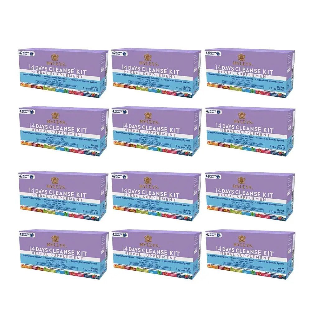 12 Pack of Hyleys Wellness 14 Days Cleanse Kit - 42 Tea Bags (100% Natural, Sugar Free - TrustMedUSA