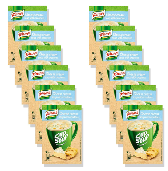 12 x KNORR Cup a Soup Instant - Cheese Soup with Croutons - 12 packs - Maple Wellness Supplements