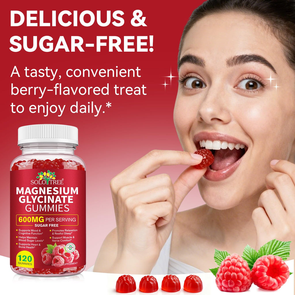 120 Count Magnesium Glycinate Gummies with L-Threonate（600mg Per Serving）,High Absorption Sugar Free Magnesium Potassium Supplement for Relaxation, Stress Relief, and Sleep Support for Adults & Kids - TrustMedUSA