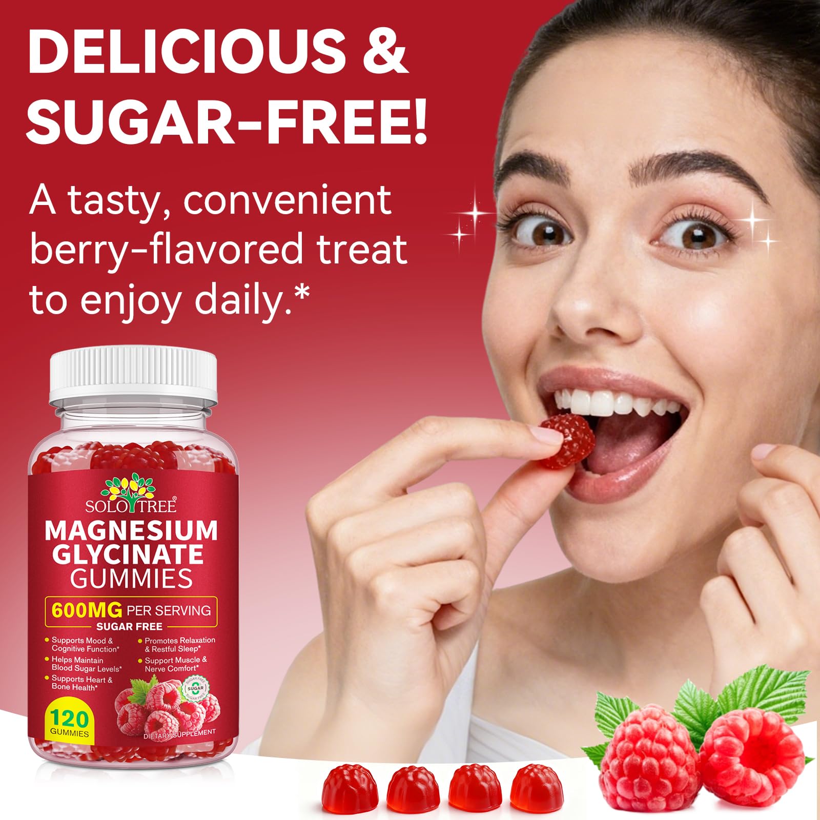 120 Count Magnesium Glycinate Gummies with L-Threonate（600mg Per Serving）,High Absorption Sugar Free Magnesium Potassium Supplement for Relaxation, Stress Relief, and Sleep Support for Adults & Kids - TrustMedUSA