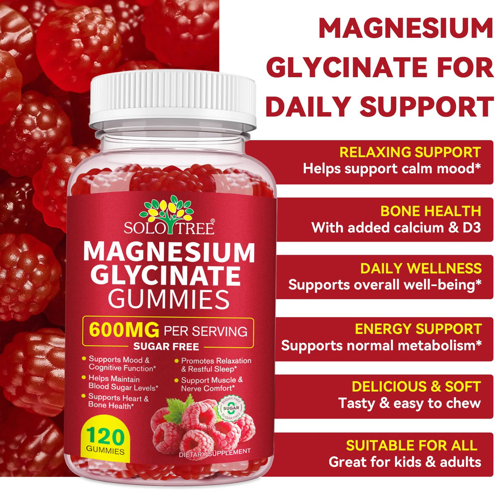 120 Count Magnesium Glycinate Gummies with L-Threonate（600mg Per Serving）,High Absorption Sugar Free Magnesium Potassium Supplement for Relaxation, Stress Relief, and Sleep Support for Adults & Kids - TrustMedUSA