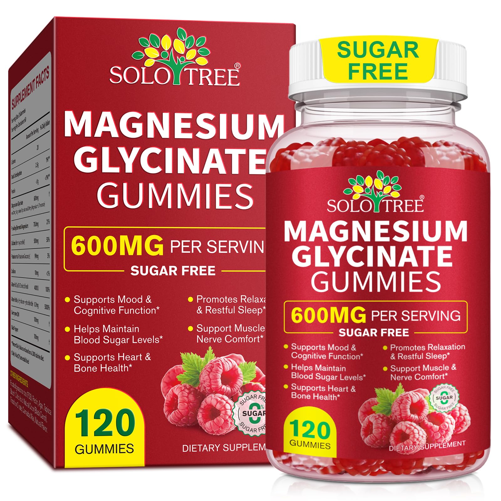 120 Count Magnesium Glycinate Gummies with L-Threonate（600mg Per Serving）,High Absorption Sugar Free Magnesium Potassium Supplement for Relaxation, Stress Relief, and Sleep Support for Adults & Kids - TrustMedUSA