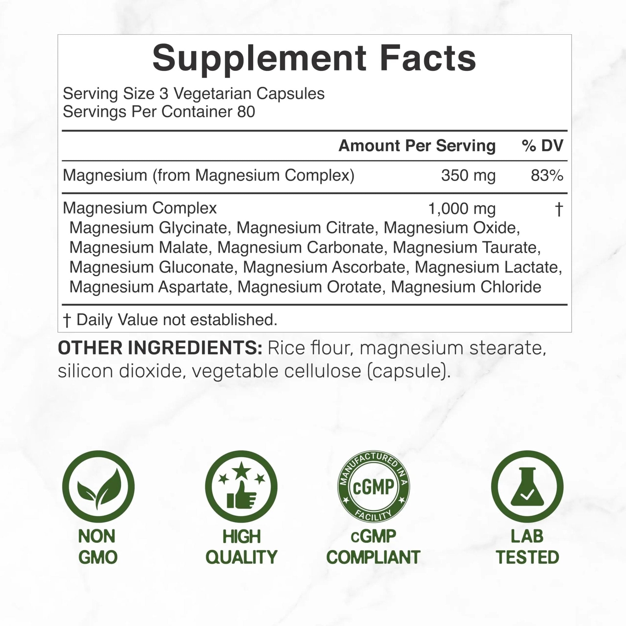 12‑in‑1 Magnesium Complex for Women 1,000 mg, 240 Vegetarian Capsules | Magnesium Glycinate, Citrate, Malate, Taurate, Orotate, Oxide & More | Chelated & Purified for Better Absorption - TrustMedUSA