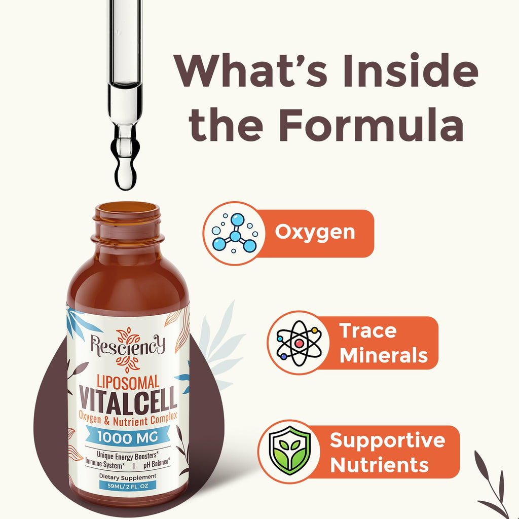 13-in-1 Liquid Oxygen Boost & Nutrient Supplement, Liposomal Optimized-Delivery Blend with Trace Minerals, Amino Acids, CoQ10, B Vitamins & Fulvic Acid, Daily Wellness Liquid Oxygen Drops, 2 fl oz - TrustMedUSA