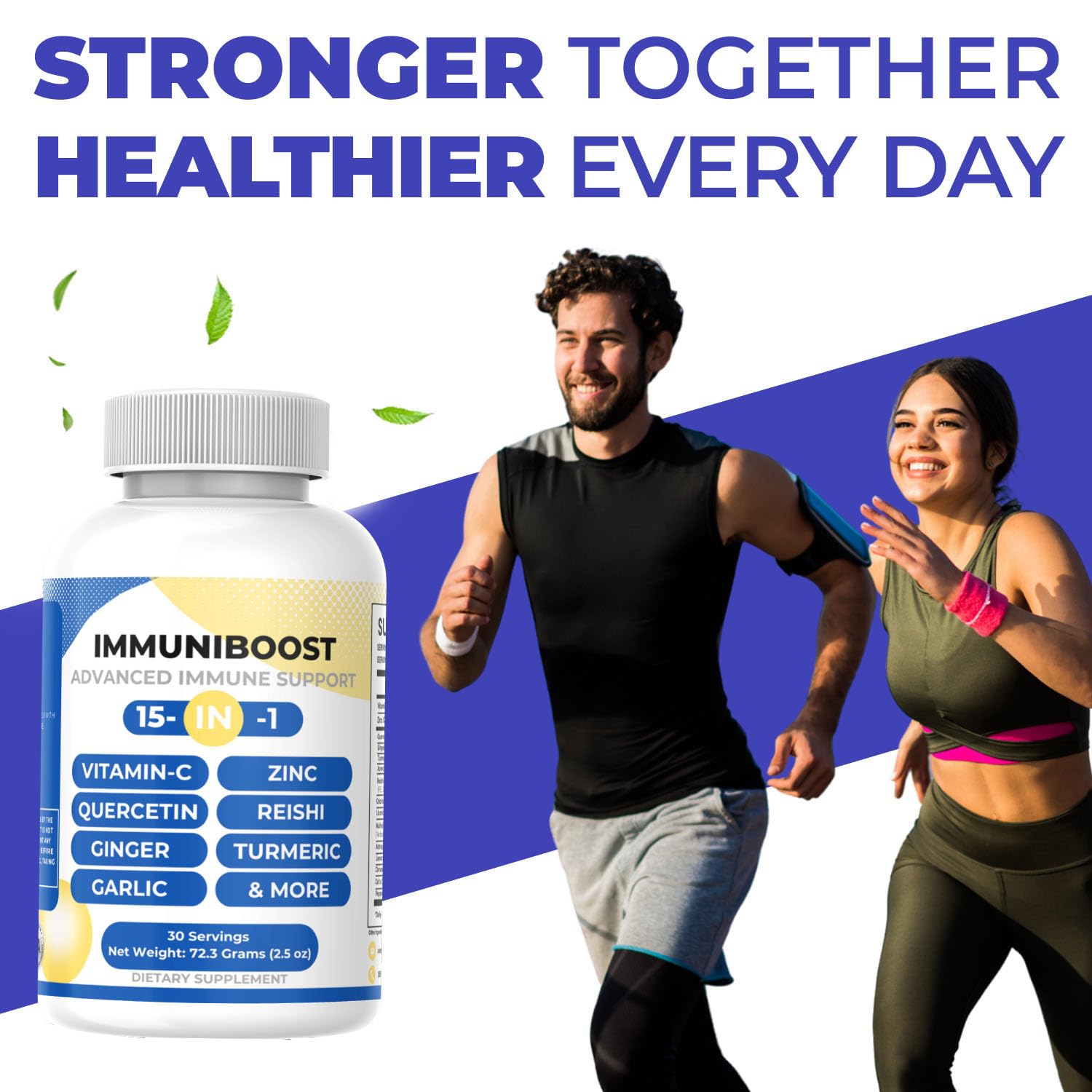 15 in 1 Immune Support Supplement 120 Capsules with Powerful Blend of Turmeric, Ginger, Vitamin C and Zinc Immune Booster for Adults - TrustMedUSA