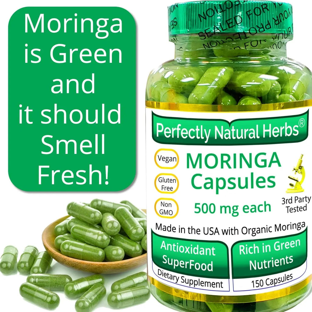 150 Moringa Capsules Made With USDA Certified Organic Moringa Leaf Powder - TrustMedUSA