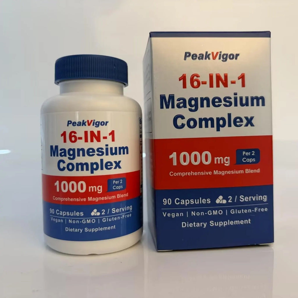 16 in 1 Magnesium Complex, 1000mg Magnesium Complex Supplement for Women with Magnesium Glycinate, Citrate, Orotate, L-Threonate, Malate, Third-Party Tested, Easy-Swallow Vegan Capsules - TrustMedUSA