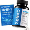 18 in 1 Magnesium Complex for Women and Men | Liposomal Magnesium Supplement with Glycinate, Citrate, Malate, Taurate, D3 & K2 | High Absorption for Muscle, Sleep, Bone, Nerve Support | 90 Capsules - TrustMedUSA