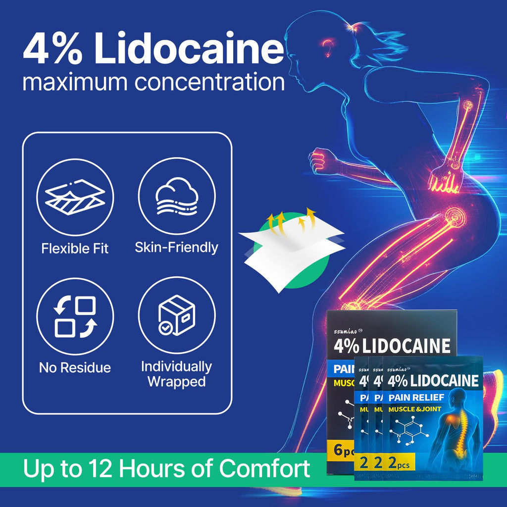 18 pcs Lidocaine Pain Relief Patches 4% - Long-Lasting Hydrogel Pain Patch with Lavender Scent | Flexible & Discreet for Back, Neck, Arthritis, Muscle & Joint Discomfort | (3 Packs) - TrustMedUSA