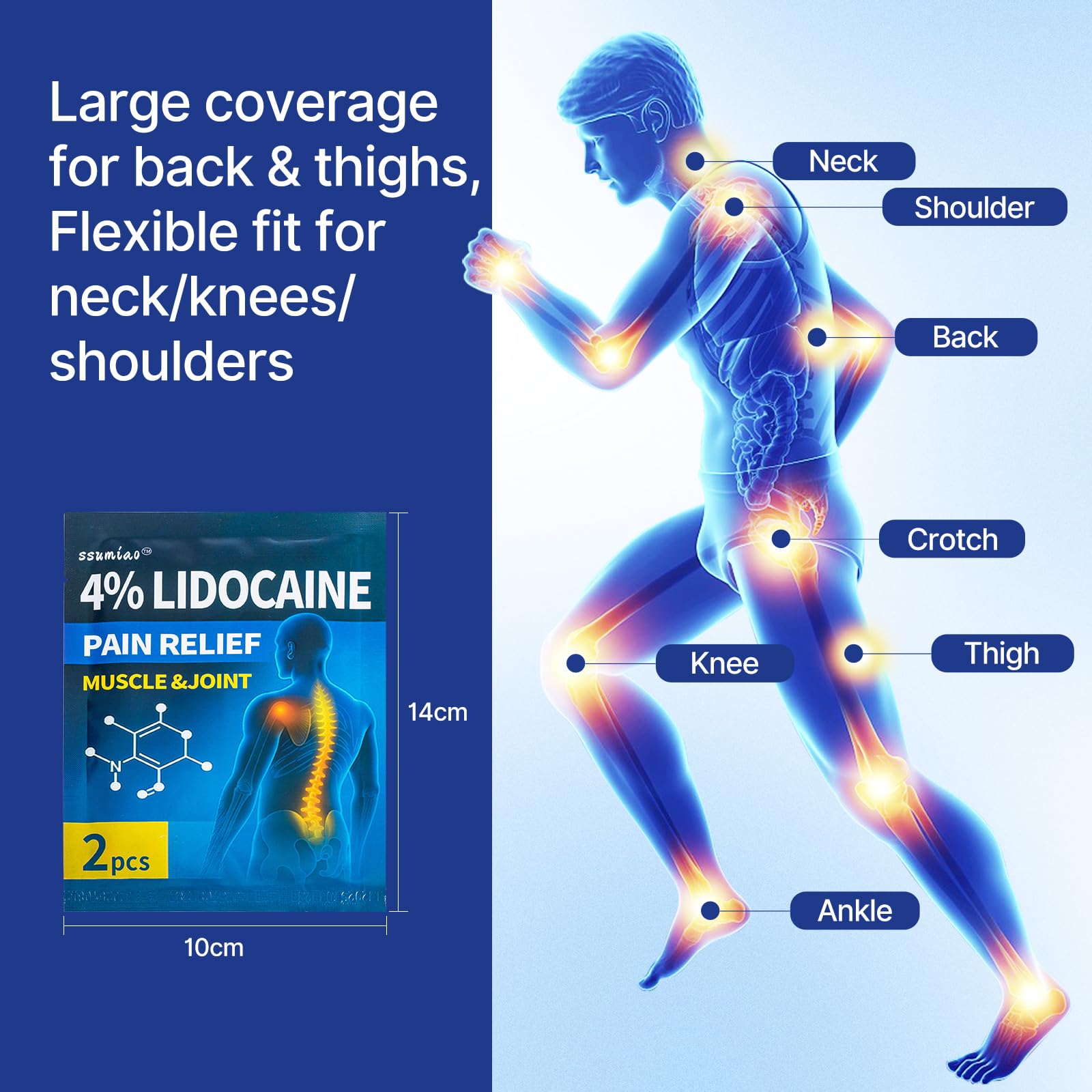 18 pcs Lidocaine Pain Relief Patches 4% - Long-Lasting Hydrogel Pain Patch with Lavender Scent | Flexible & Discreet for Back, Neck, Arthritis, Muscle & Joint Discomfort | (3 Packs) - TrustMedUSA