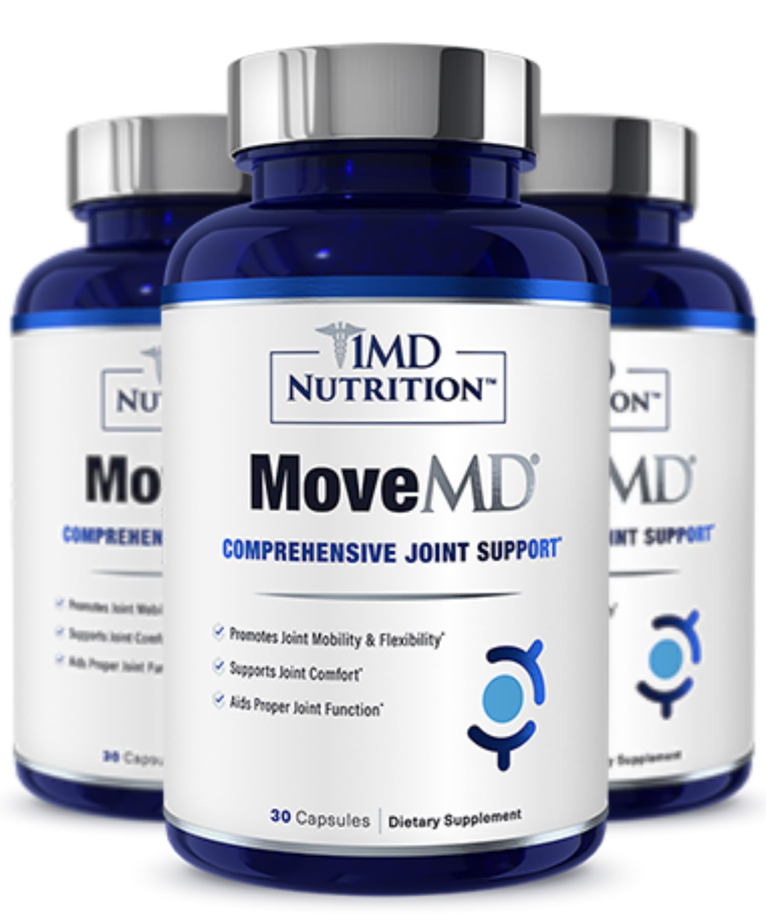 1MD Nutrition MoveMD - Joint Health Supplement - Doctor Formulated | with Collagen, Astaxanthin, and More | 30 Capsules (3-Pack) - TrustMedUSA