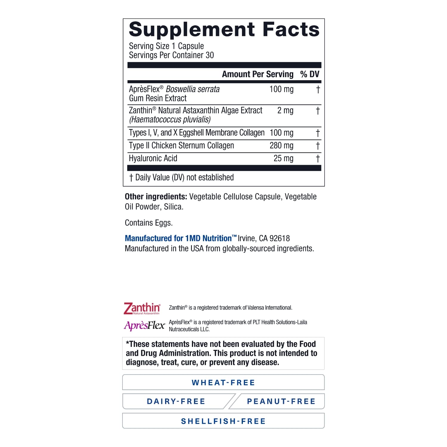1MD Nutrition MoveMD - Joint Health Supplement - Doctor Formulated | with Collagen, Astaxanthin, and More | 30 Capsules (3-Pack) - TrustMedUSA