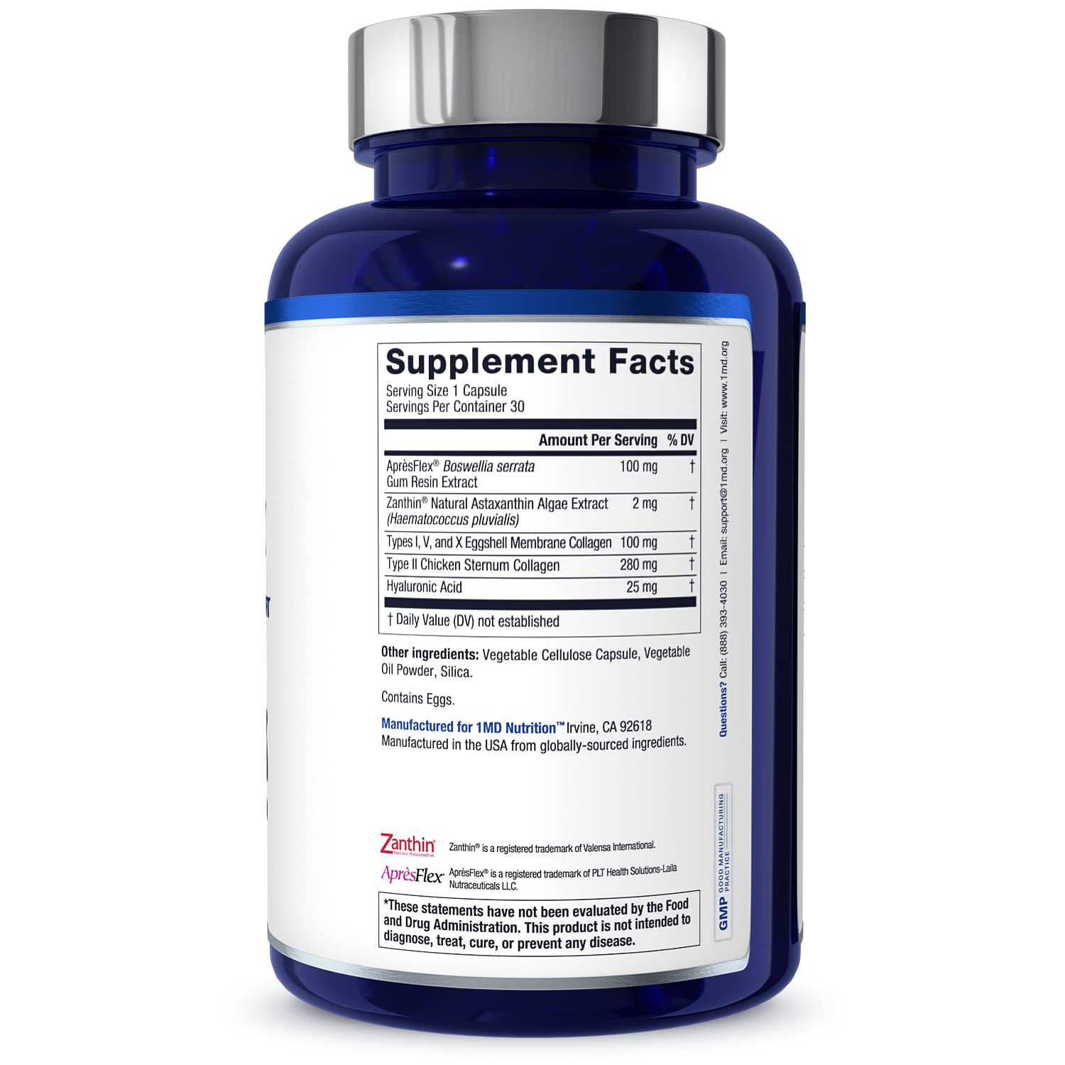 1MD Nutrition MoveMD - Joint Health Supplement - Doctor Formulated | with Collagen, Astaxanthin, and More | 30 Capsules (3-Pack) - TrustMedUSA