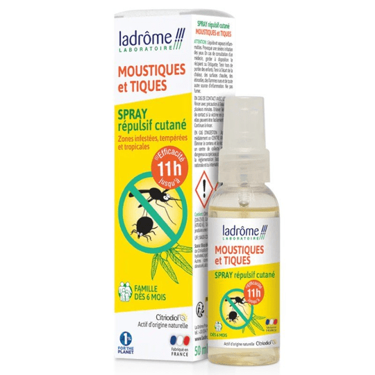 2 in 1 repellent spray: mosquitoes and ticks LADROME 50ml - TrustMedUSA