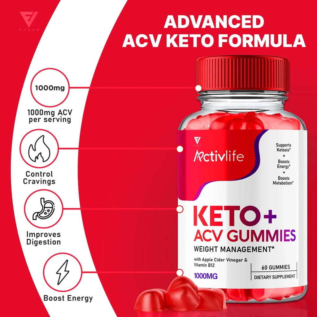 (2 Pack) Activlife Keto ACV Gummies Activelife Keto Advanced, Active Life Keto - TrustMedUSA