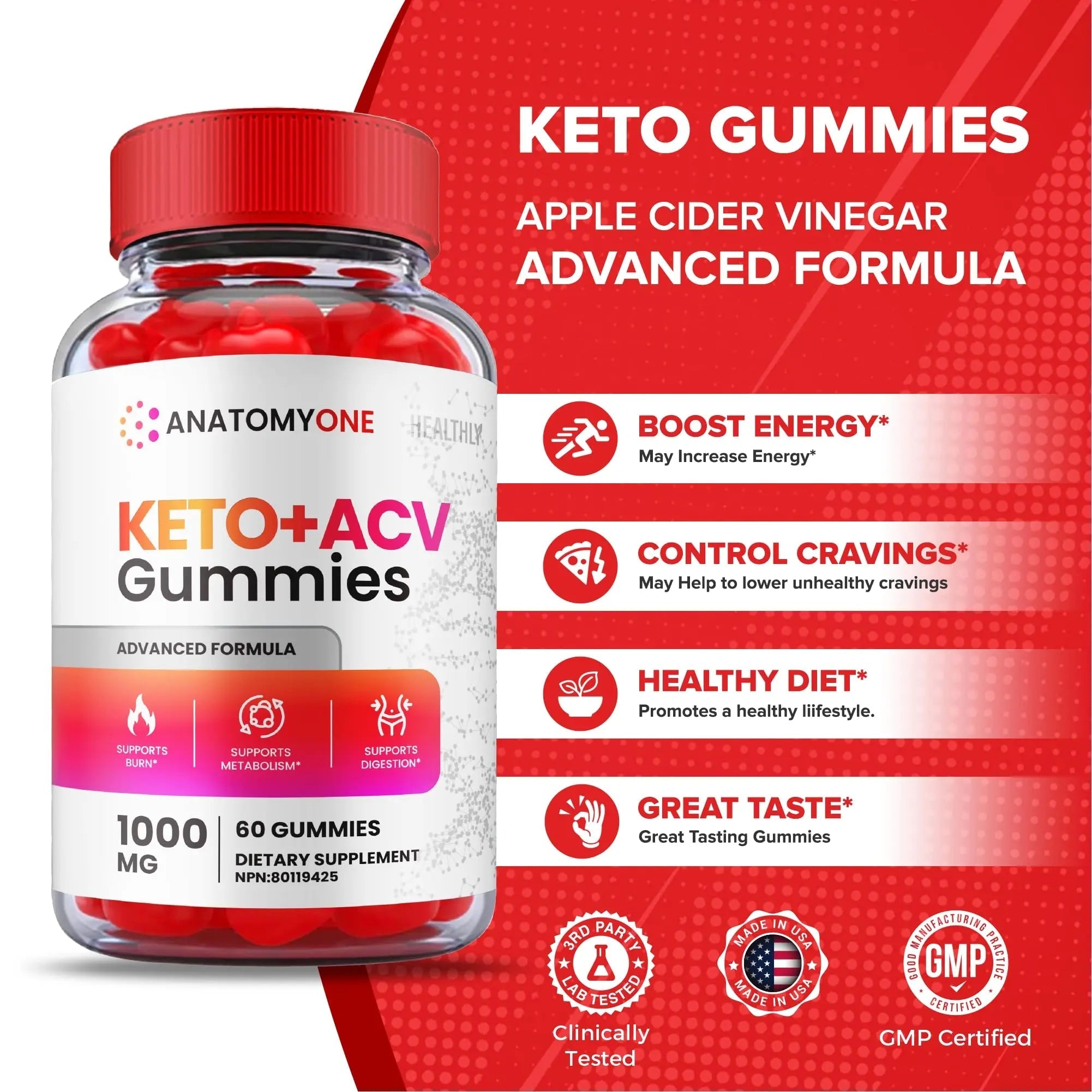 (2 Pack) Anatomy One Keto Gummies, Anatomy One Keto Acv Gummies, Anatomyone Keto - TrustMedUSA