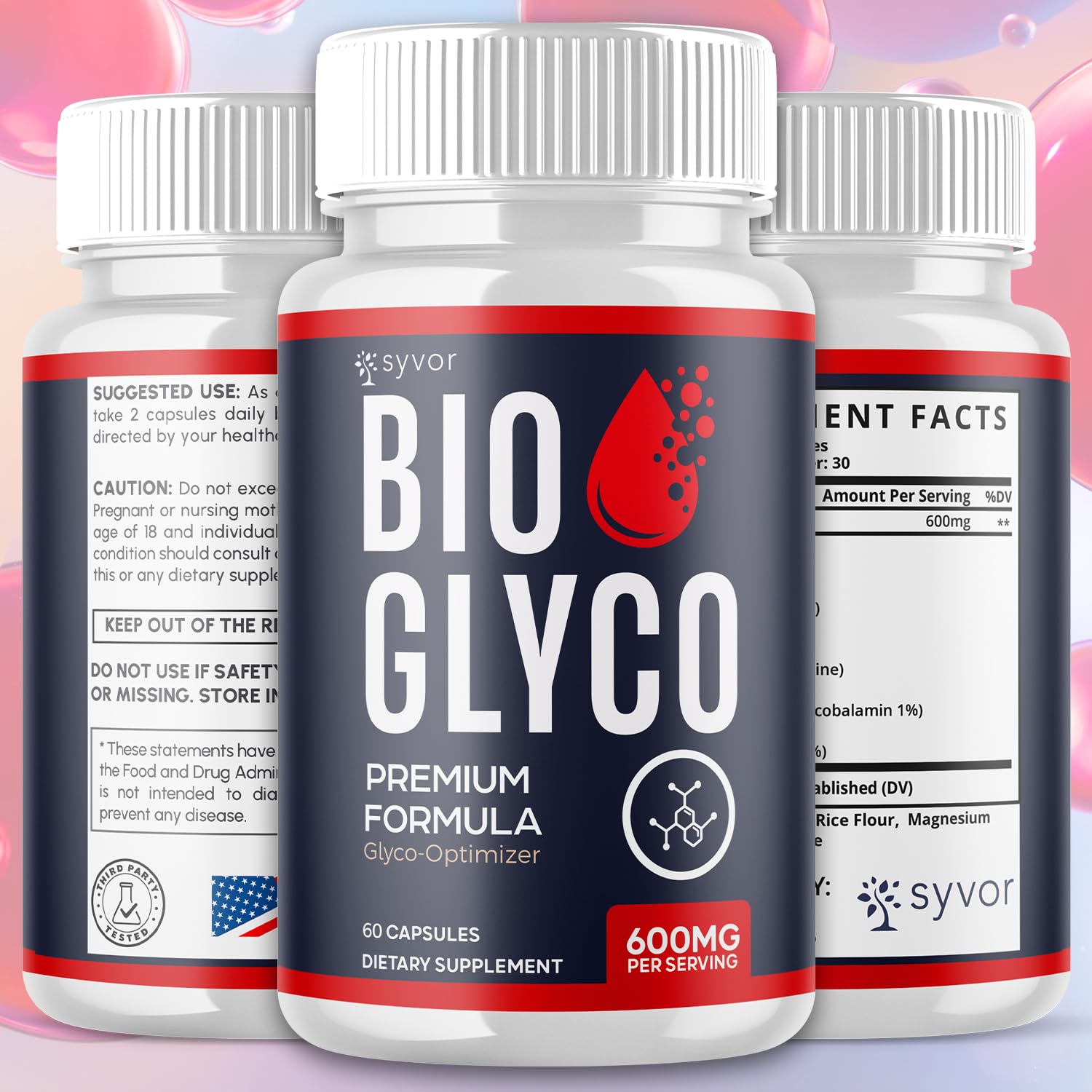 (2 Pack) Bio Glyco Capsules, Official BioGlyco Blood Health Support Pills with All Natural Ingredients, Advanced Blood Optimizer with Maximum Strength Premium Vitamins for Women & Men (120 Capsules) - TrustMedUSA